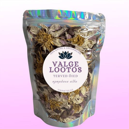 White Lotus flower • Valge Lootos • terved õied - Sinine Tee