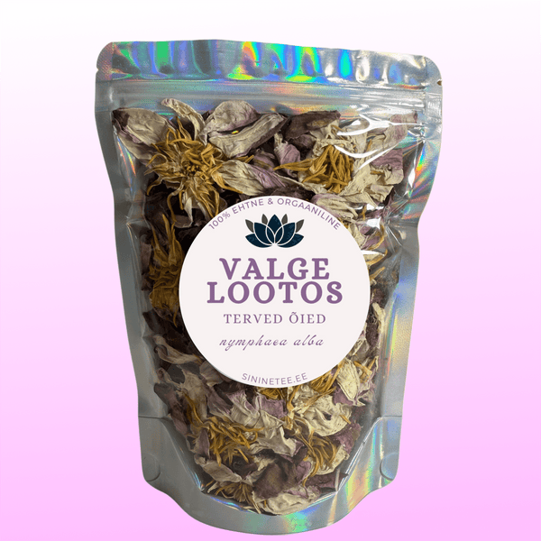 White Lotus flower • Valge Lootos • terved õied - Sinine Tee