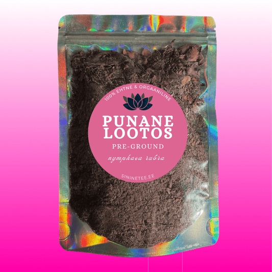 Red Lotus flower • Punane Lootos • pre-ground - Sinine Tee